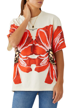Giant Flowers Embroidery T-Shirt
